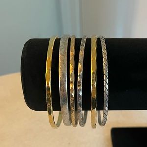 Vintage Hammered Bangles set of 6